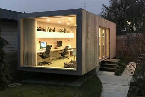 Small office made from a shipping container
