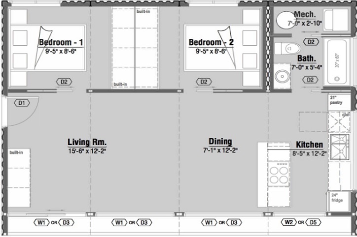 Honomobo container house floor plan