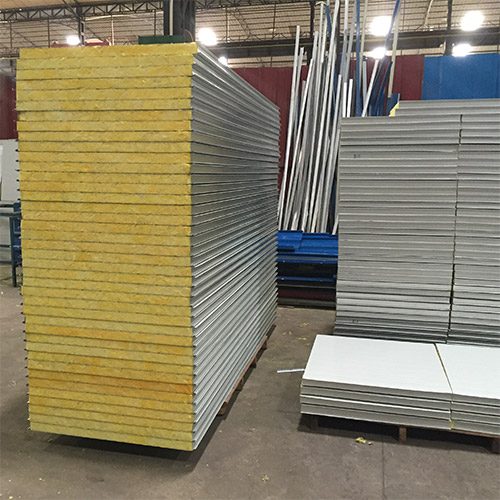 Glass Wool Sandwich Panels in a factory