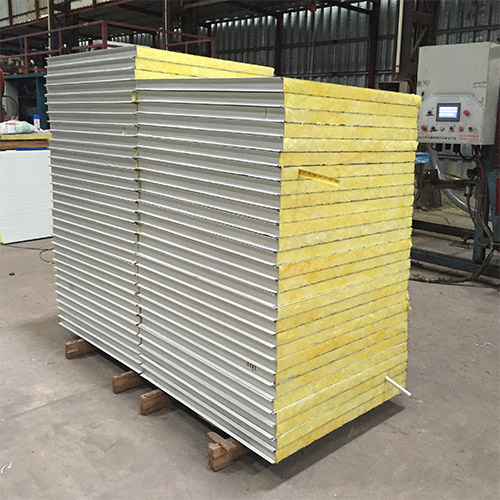 Glass Wool Sandwich Panels in a factory