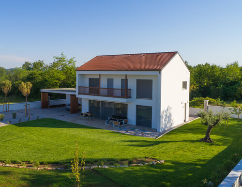 Prefabricated passive house with large panoramic windows