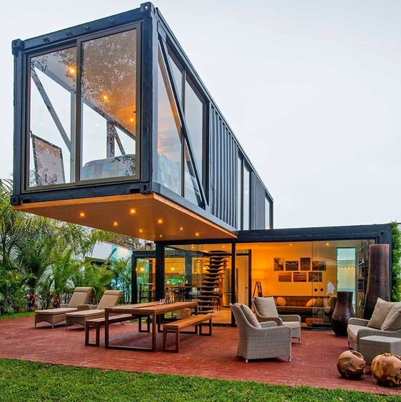 Two-storey shipping container home