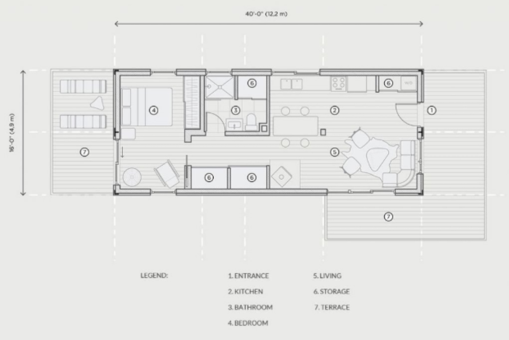 Meka Modular container home floor plan