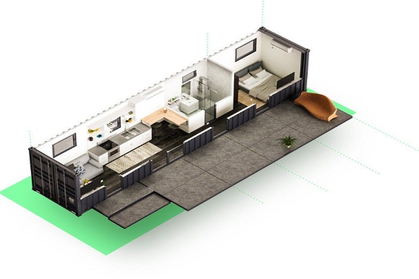 Luckdrops container home floor plan