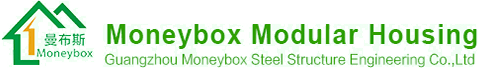 Moneybox prefab house design logo